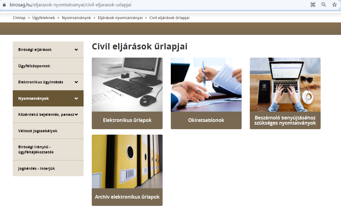 Civil Szervezetek Nyomtatvanyok